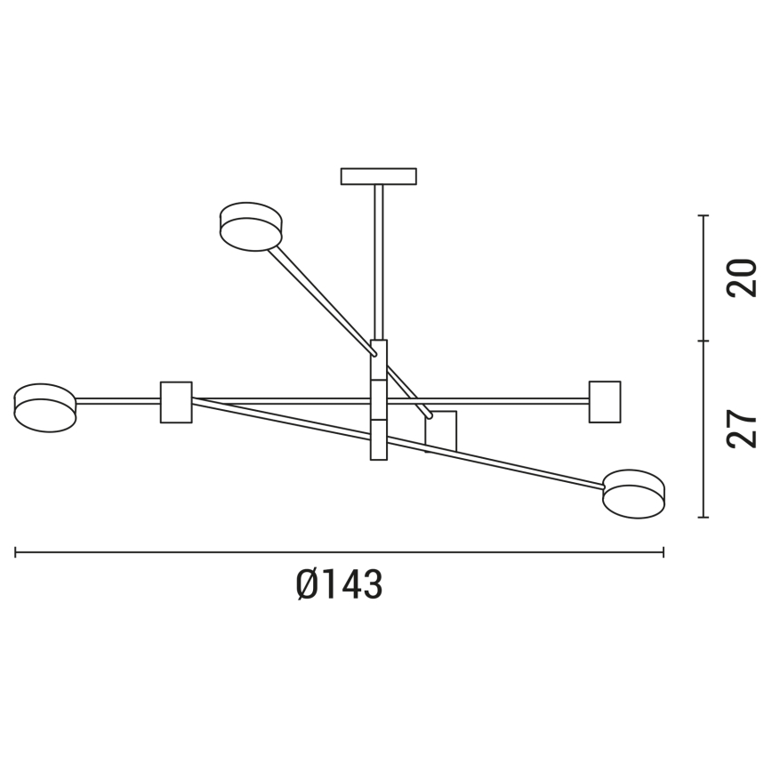 LED pendel LED/36W/230V 3000K sort