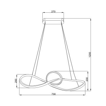 LED pendel MARCO LED/42W/230V skinnende krom