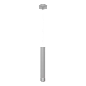 LED pendel TUBA 1xGU10/4,8W/230V grå/mat krom