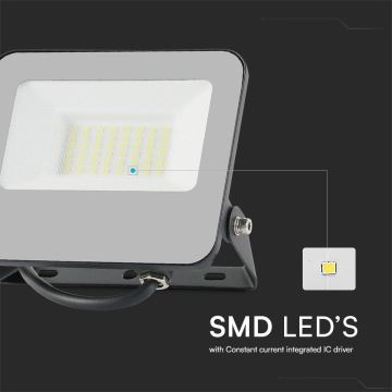 LED projektør m. RGBW-farver dæmpbar LED/30W/230V IP65 grå + fjernbetjening