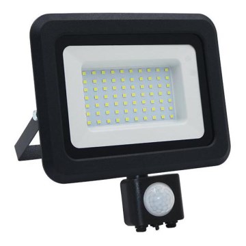 LED projektør med sensor LED/50W/230V 4000K IP44 sort