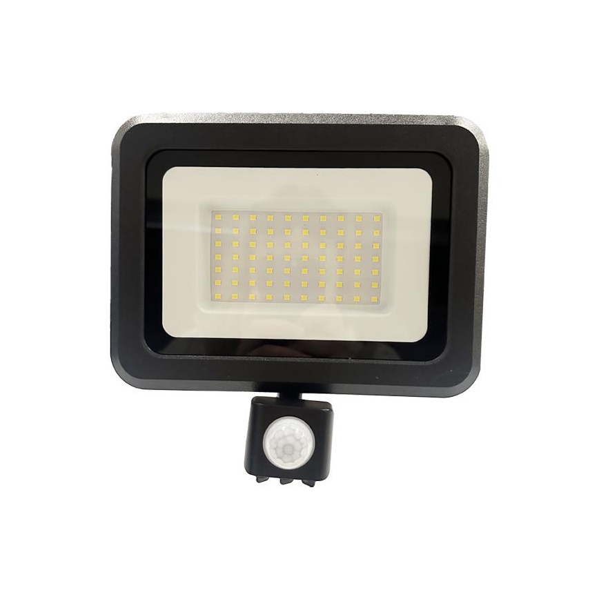 LED projektør med sensor LED/50W/230V 4000K IP44 sort