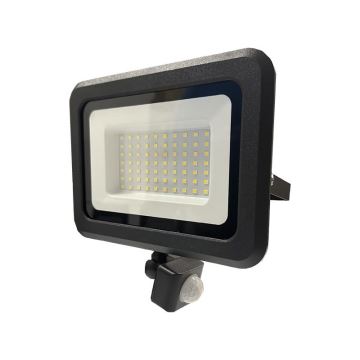 LED projektør med sensor LED/50W/230V 4000K IP44 sort