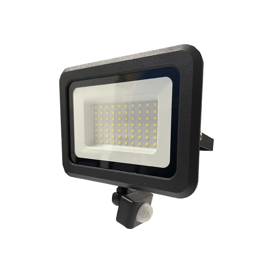 LED projektør med sensor LED/50W/230V 4000K IP44 sort