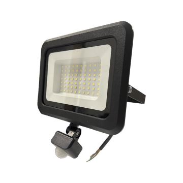 LED projektør med sensor LED/50W/230V 4000K IP44 sort