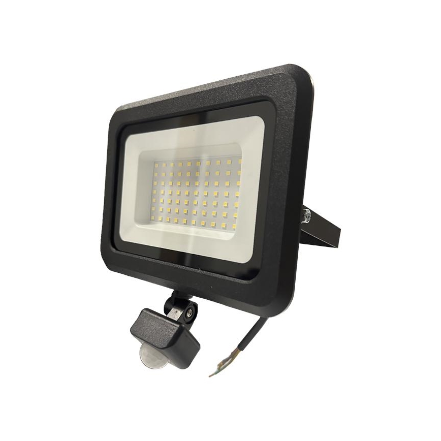 LED projektør med sensor LED/50W/230V 4000K IP44 sort