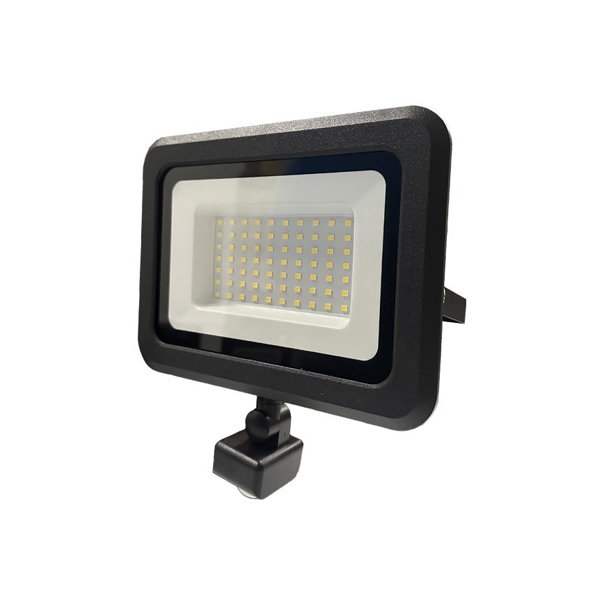 LED projektør med sensor LED/50W/230V 4000K IP44 sort