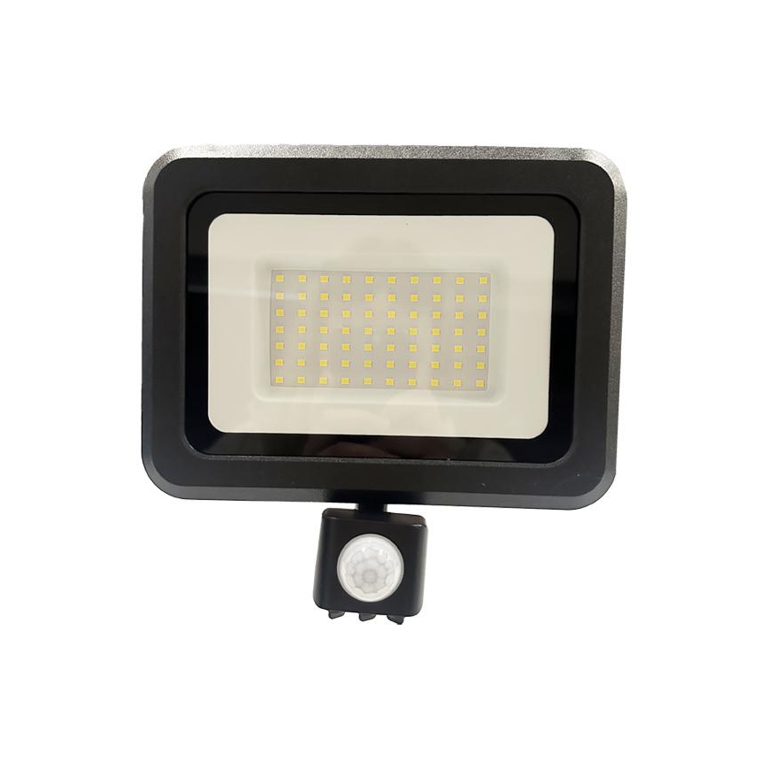 LED projektør med sensor LED/50W/230V 4000K IP65 sort
