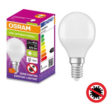 LED-pære antibakteriel P40 E14/4,9W/230V 4000K - Osram