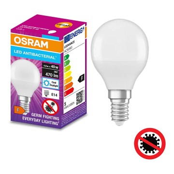 LED-pære antibakteriel P40 E14/4,9W/230V 6500K - Osram
