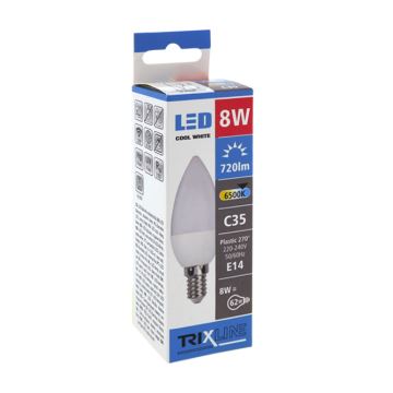 LED-pære C35 E14/8W/230V 6500K