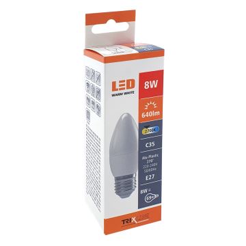 LED-pære C35 E27/8W/230V 2700K