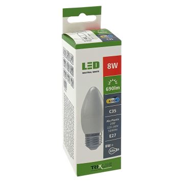 LED-pære C35 E27/8W/230V 4200K