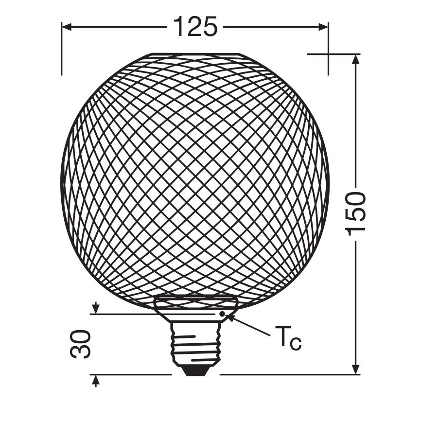 LED-pære DECOR FLAT G125 E27/3,5W/230V 2700K sort - Osram