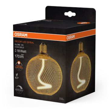 LED-pære dæmpbar DECOR FILAMENT G125 E27/3,5W/230V 1800K guldfarvet - Osram