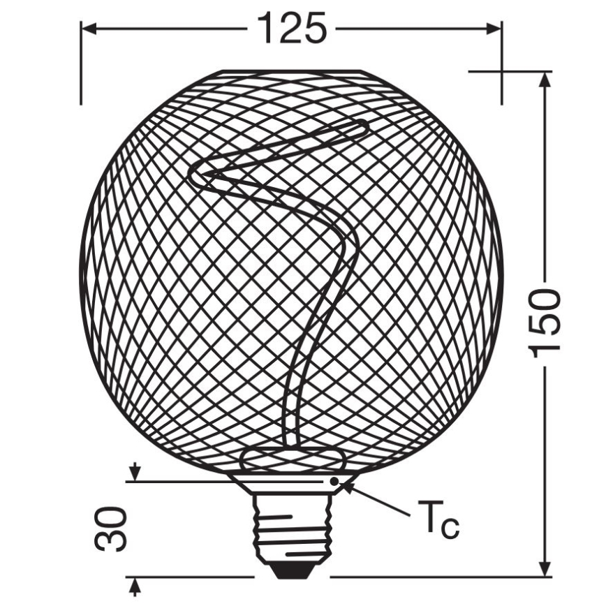 LED-pære dæmpbar DECOR FILAMENT G125 E27/3,5W/230V 1800K guldfarvet - Osram