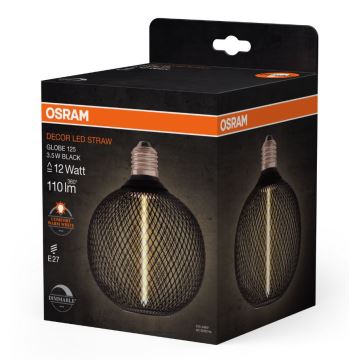 LED-pære dæmpbar DECOR  FILAMENT G125 E27/3,5W/230V 1800K sort - Osram