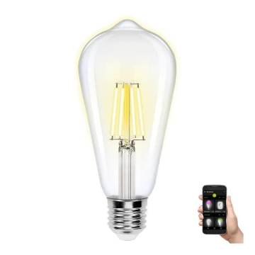 LED-pære dæmpbar FILAMENT ST64 E27/6W/230V 2700-6500K Wi-Fi - Aigostar