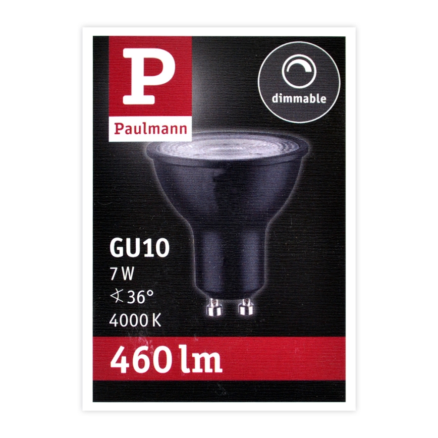 LED-pære dæmpbar GU10/7W/230V 4000K - Paulmann 28754