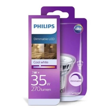 LED-pære dæmpbar Philips GU10/3W/230V 4000K