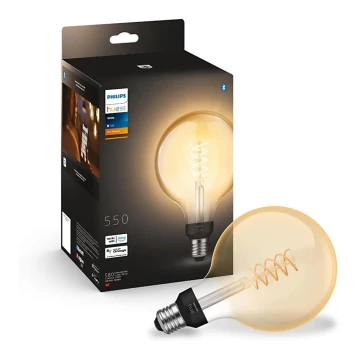 LED-pære dæmpbar Philips Hue WHITE FILAMENT G125 E27/7W/230V 2100K