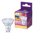 LED-pære dæmpbar Philips Warm Glow GU10/2,6W/230V 2200-2700K CRI 90