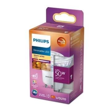 LED-pære dæmpbar Philips Warm Glow PAR16 GU10/3,8W/230V 2200-2700K CRI 90