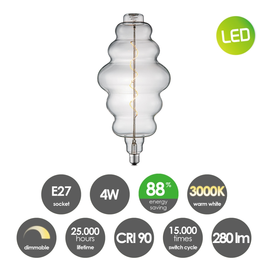 LED-pære dæmpbar VINTAGE EDISON E27/4W/230V 3000K CRI 90