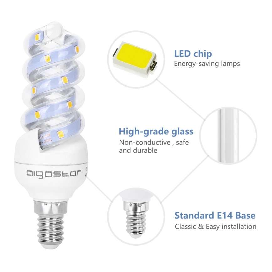 LED-pære E14/7W/230V 3000K - Aigostar