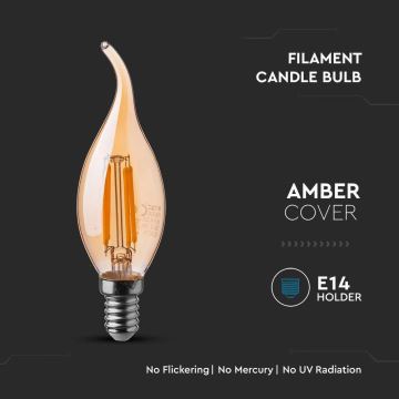 LED-pære FILAMENT AMBER E14/4W/230V 2200K