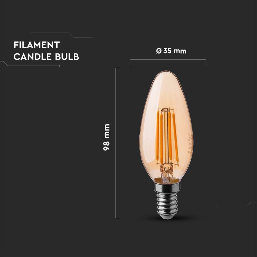 LED-pære FILAMENT AMBER E14/4W/230V 2200K