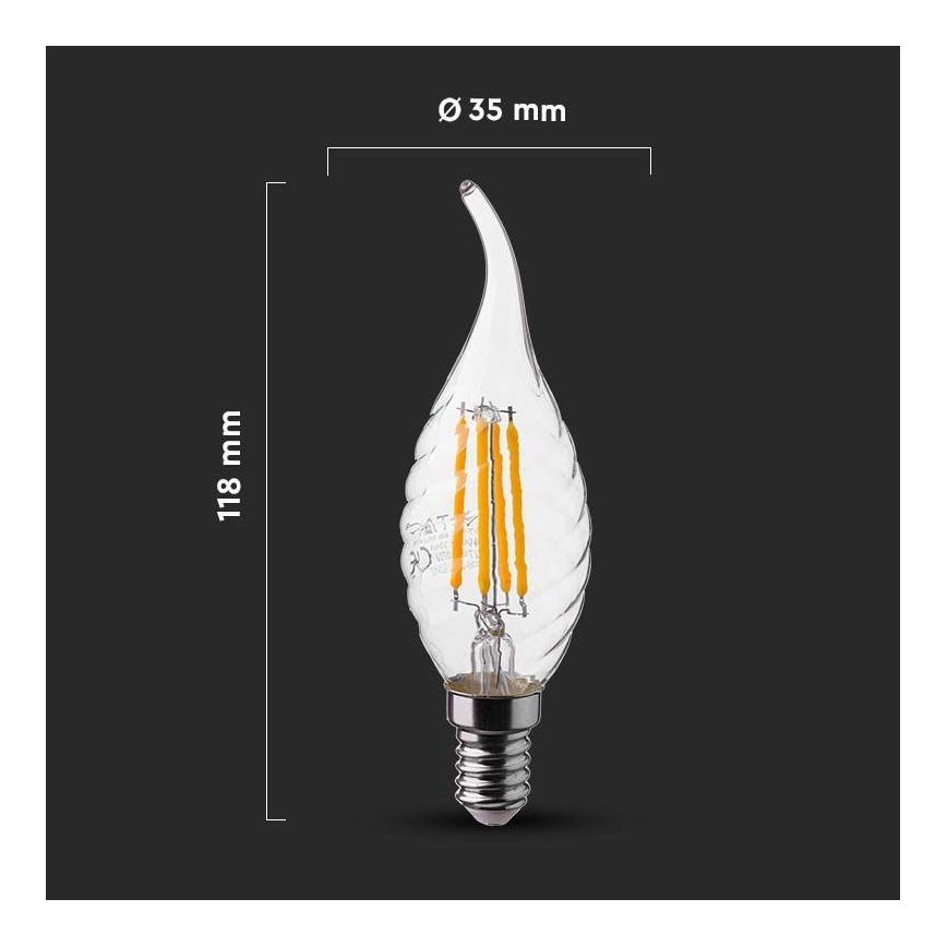 LED-pære FILAMENT E14/4W/230V 4000K