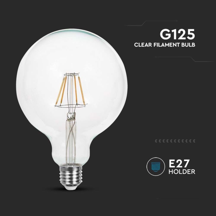 LED-pære FILAMENT G125 E27/10W/230V 6400K