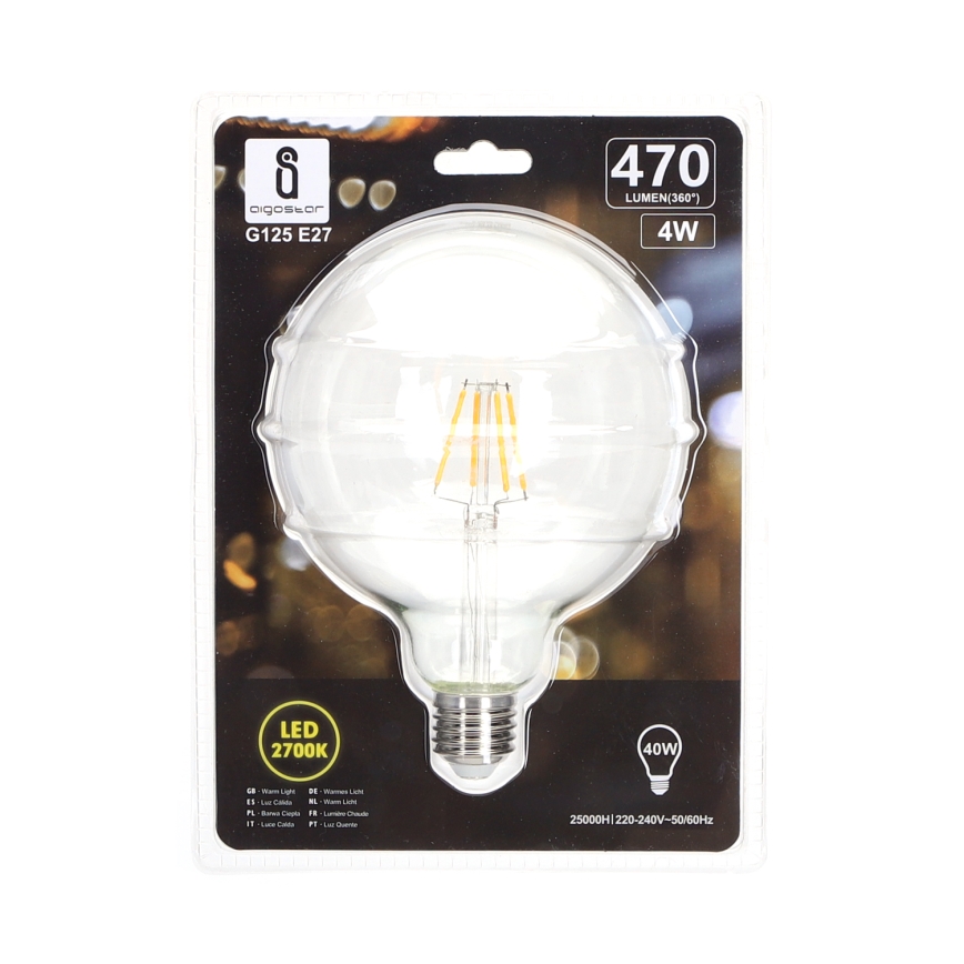 LED-pære FILAMENT G125 E27/4W/230V 2700K - Aigostar