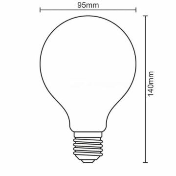 LED-pære FILAMENT SHAPE G95 E27/4W/230V 1800K røgfarvet