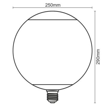 LED-pære FILAMENT SMOKE G250 E27/4W/230V 1800K