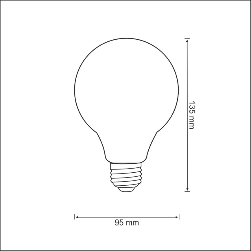 LED-pære FILAMENT VINTAGE G95 E27/4W/230V 2000K