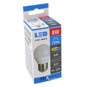 LED-pære G45 E27/8W/230V 6500K