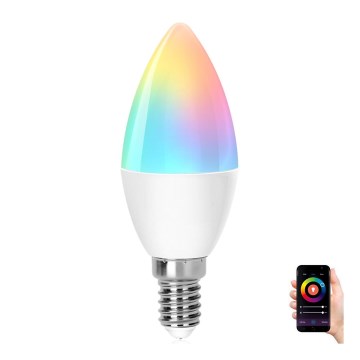 LED-pære med RGBW-farver dæmpbar C37 E14/6,5W/230V 2700-6500K Wi-Fi - Aigostar