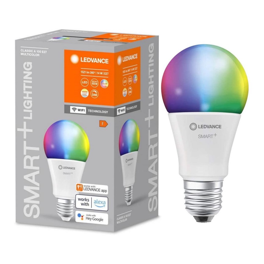 LED-pære med RGBW-farver dæmpbar SMART+ E27/14W/230V 2700-6500K Wi-Fi - Ledvance