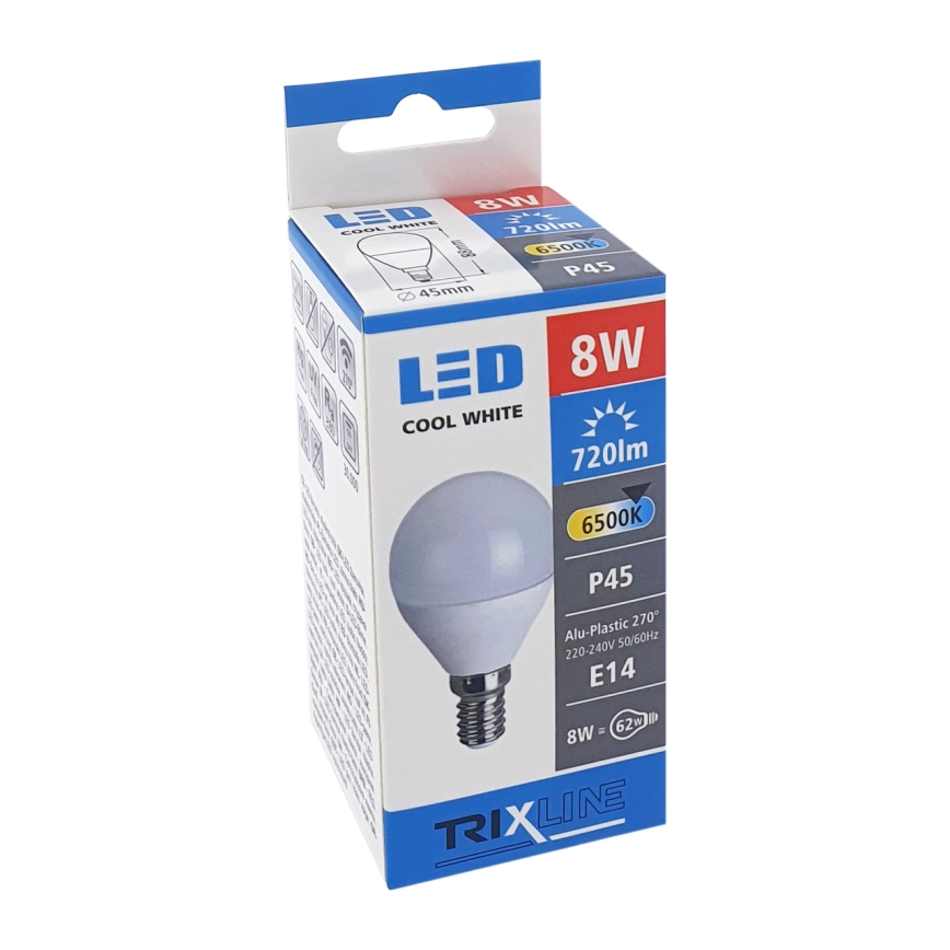 LED-pære P45 E14/8W/230V 6500K