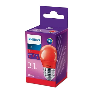 LED-pære Philips E27/3,1W/230V rød