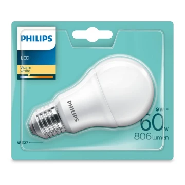 LED-pære Philips E27/9W/230V 2700K