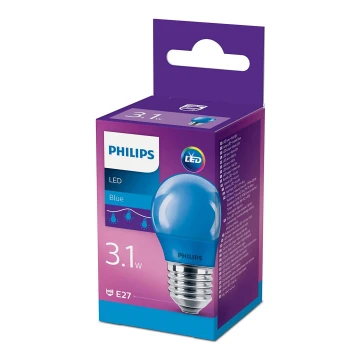 LED-pære  Philips P45 E27/3,1W/230V blå