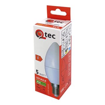 LED-pære Qtec C35 E14/5W/230V 2700K