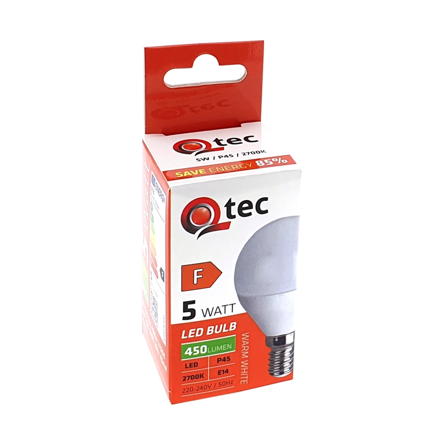 LED-pære Qtec P45 E14/5W/230V 2700K