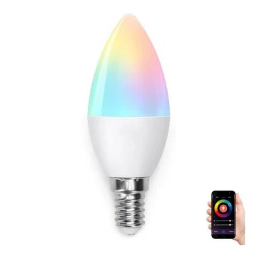 LED-pære RGBW-farver C37 E14/7W/230V 3000-6500K Wi-Fi - Aigostar