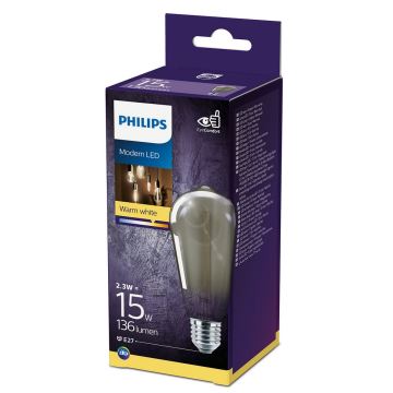 LED pære SMOKY VINTAGE Philips ST64 E27/2,3W/230V 2700K