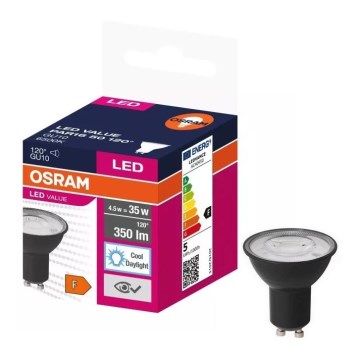 LED-pære VALUE PAR16 GU10/4,5W/230V 6500K 120° sort - Ledvance