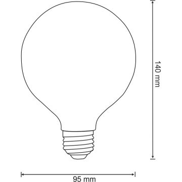 LED-pære VINTAGE AMBER G95 E27/4W/230V 2700K